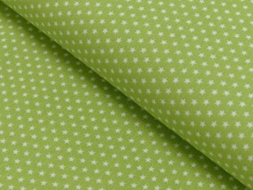Baumwoll Druck Sterne Lemon/Weiß  Ø 2,5 mm